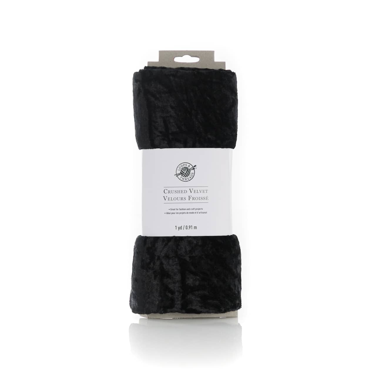 Black Crushed Velvet Fabric Bundle by Loops &#x26; Threads&#xAE;
